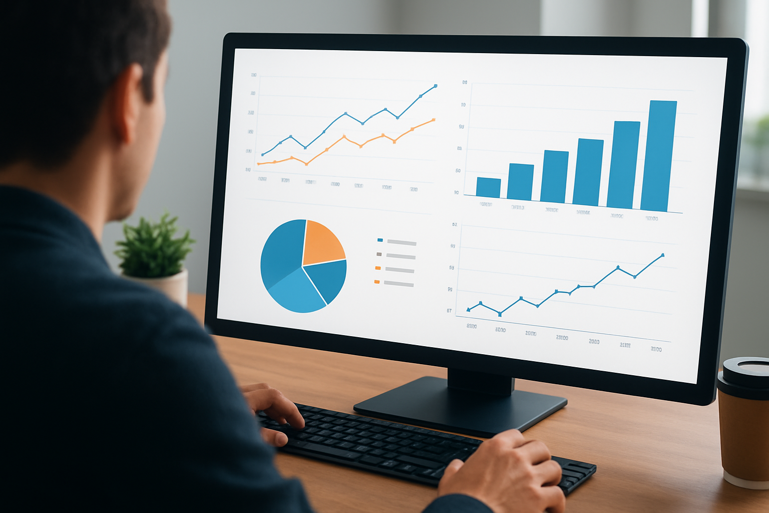 Marketer analyzing website performance data