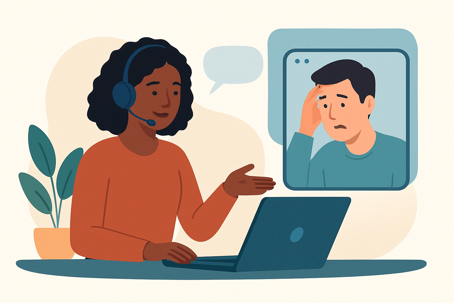 Agent assisting client with care