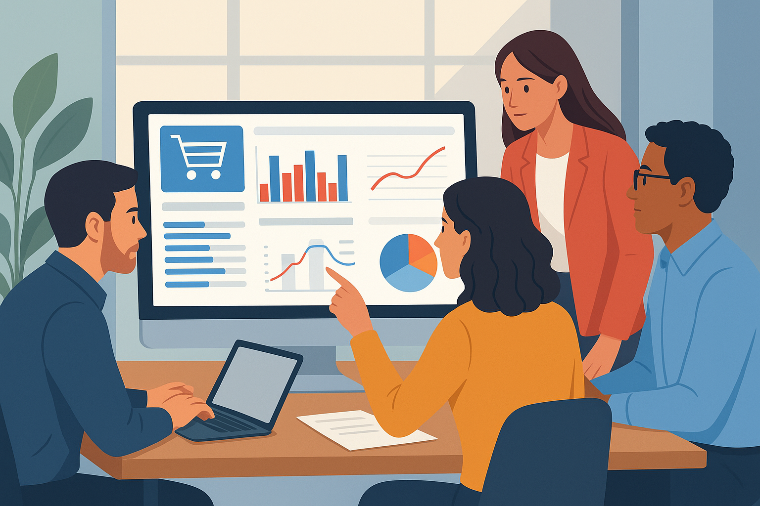 Team analyzing e-commerce performance data