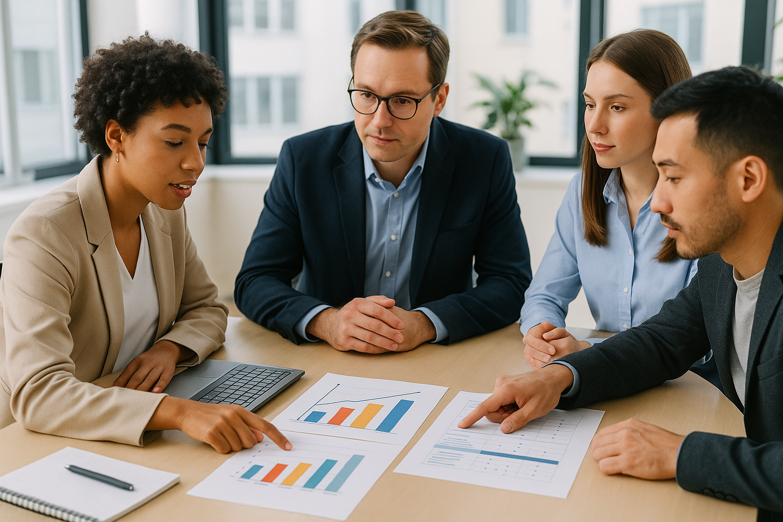 Team evaluating SEO package options