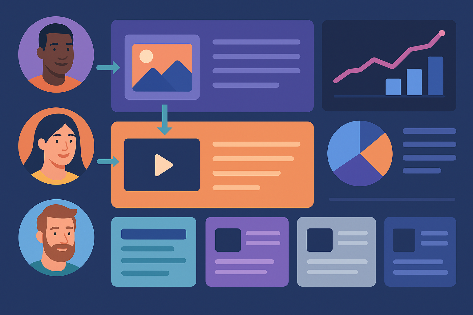 Dynamic dashboard showcasing user profiles