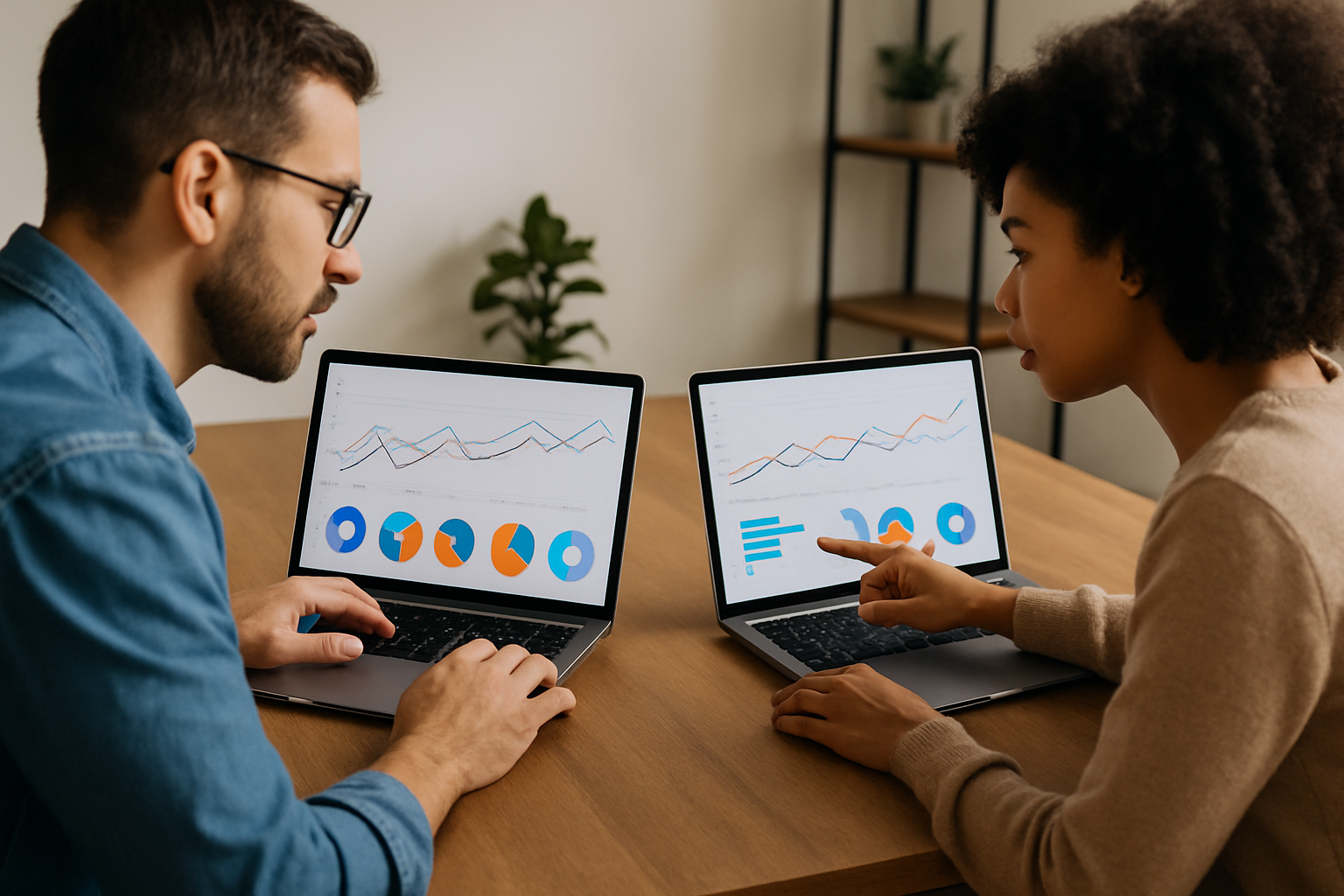 Digital marketers analyzing SEO insights