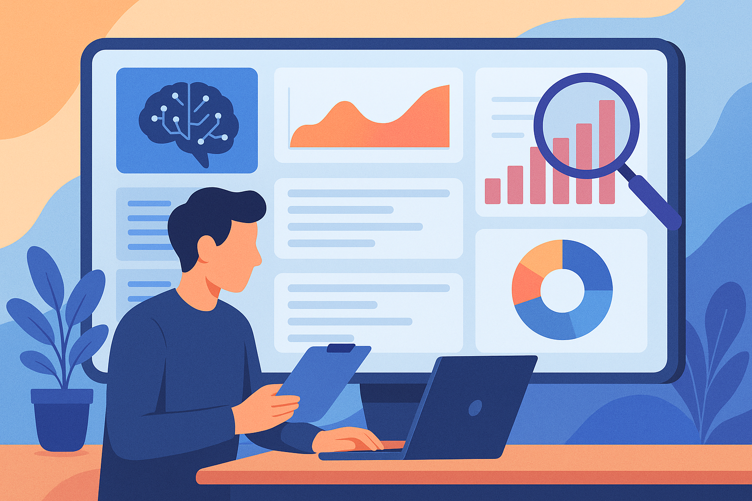 Marketer uncovering content opportunities with AI