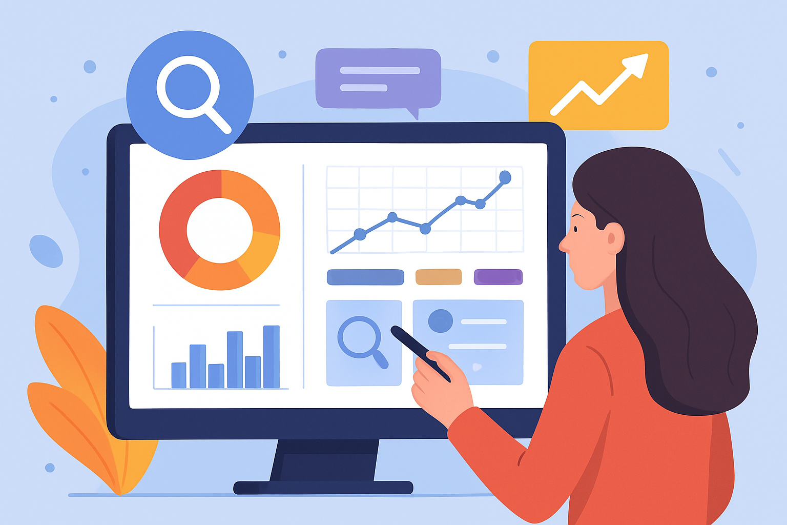 Marketer optimizing SEO with data insights