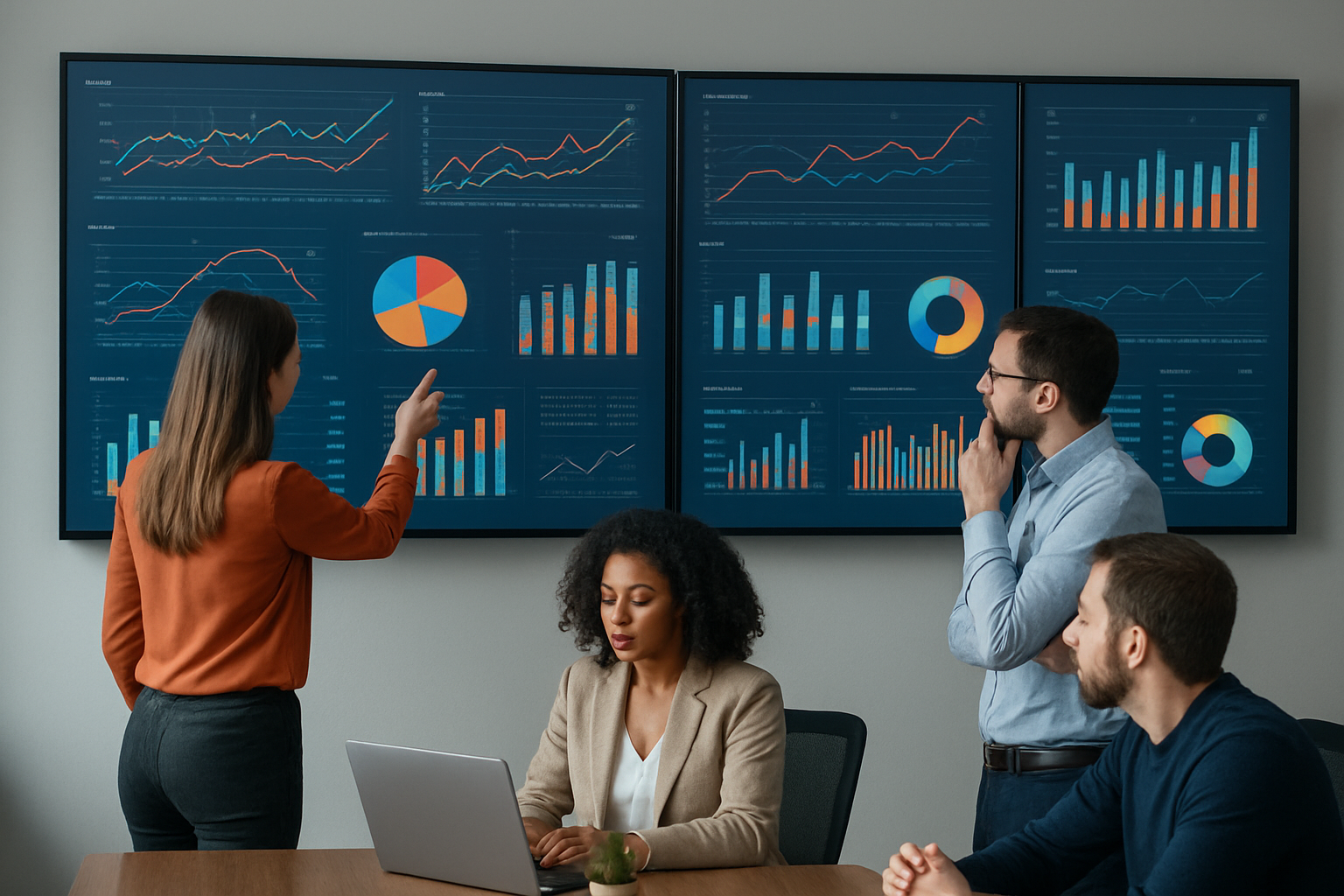 Team strategizing over SEO data analysis