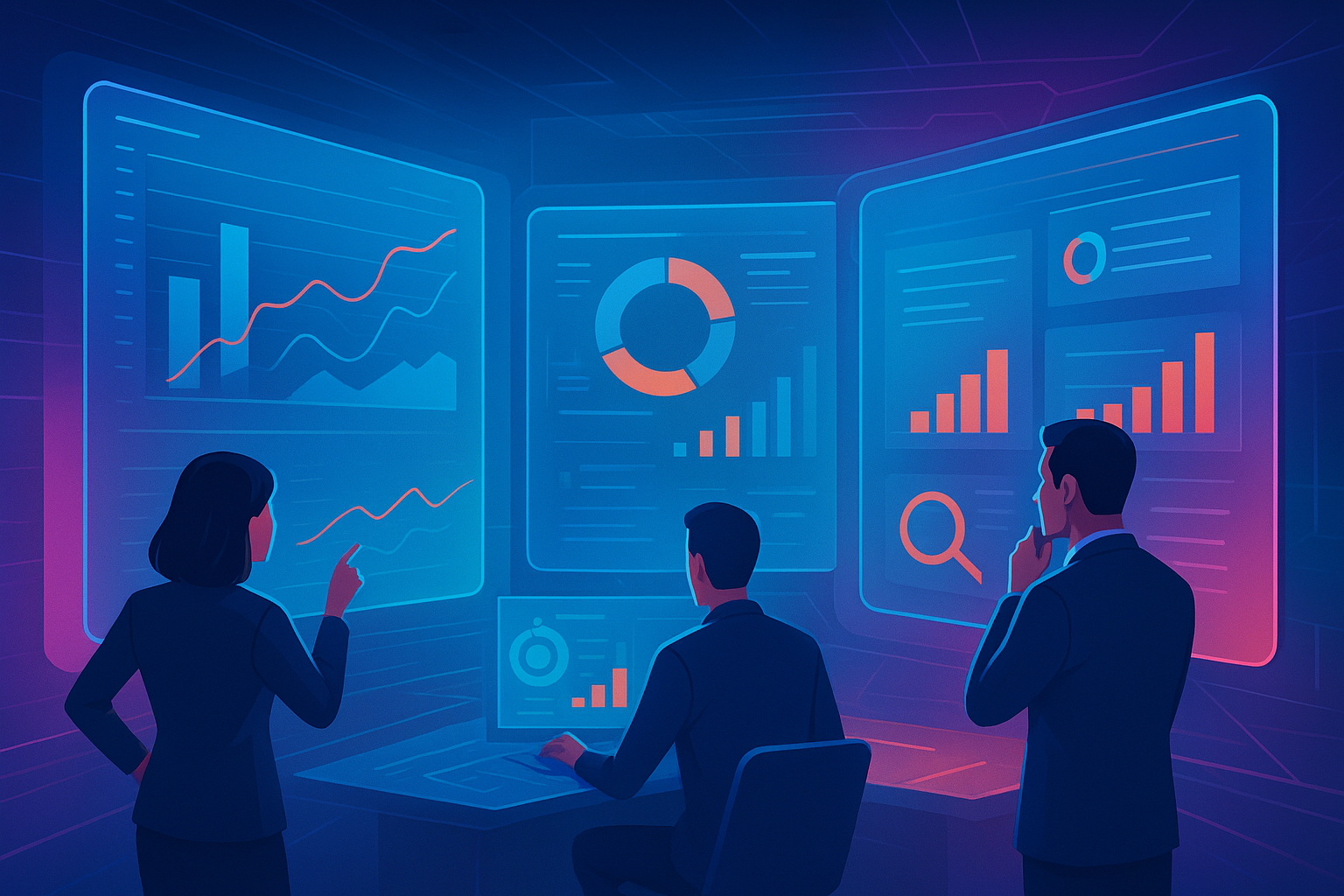 Marketers dissecting competitor SEO strategies