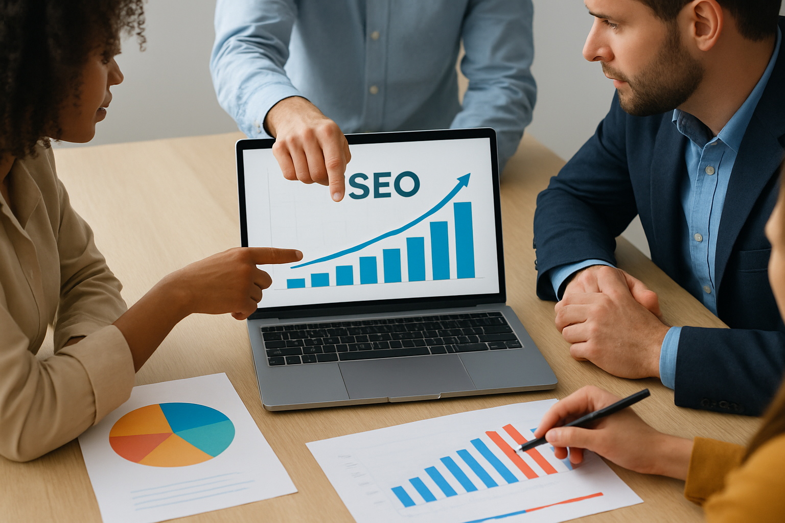 Team strategizing SEO growth insights