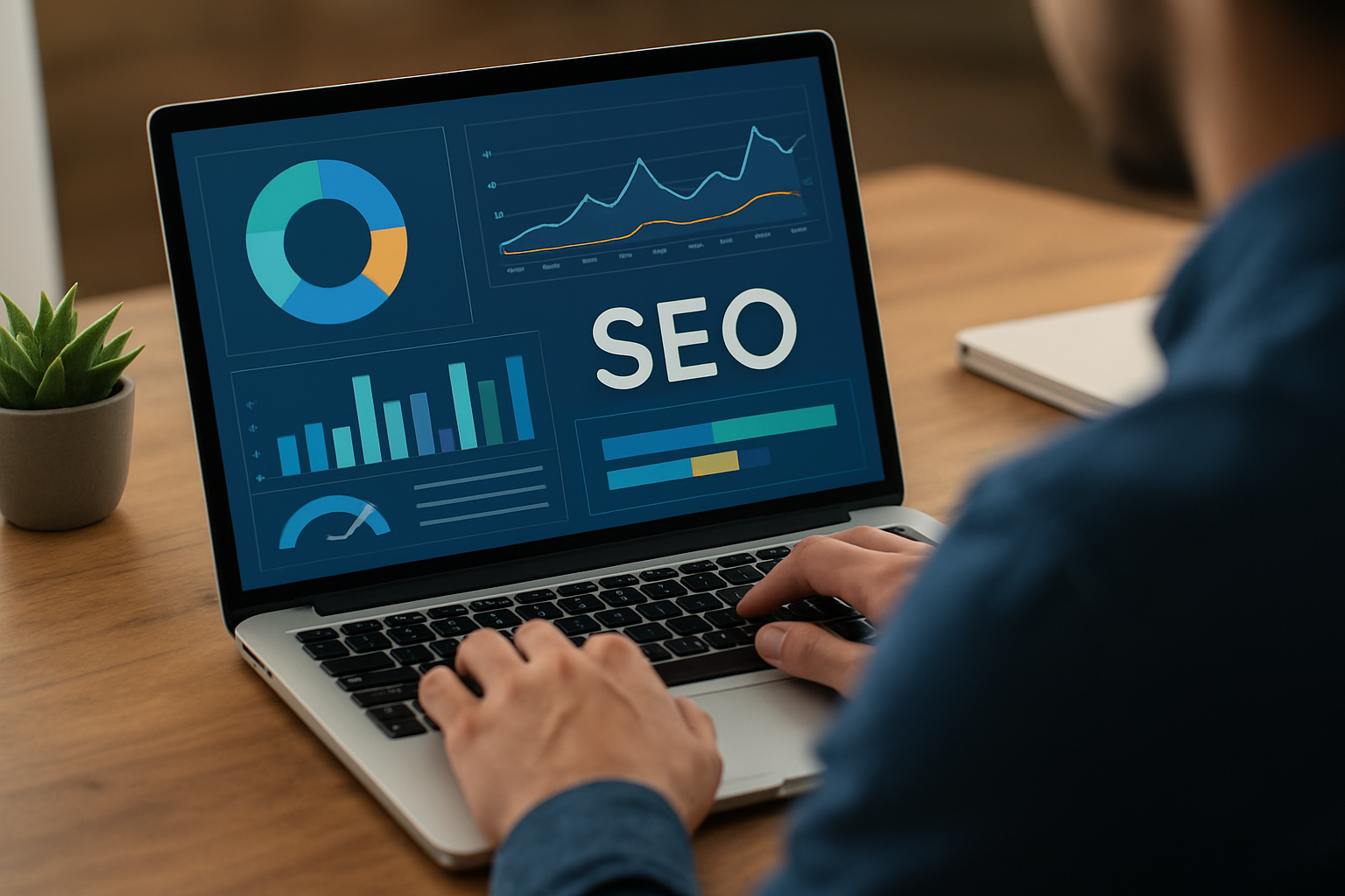 SEO expert reviewing performance metrics