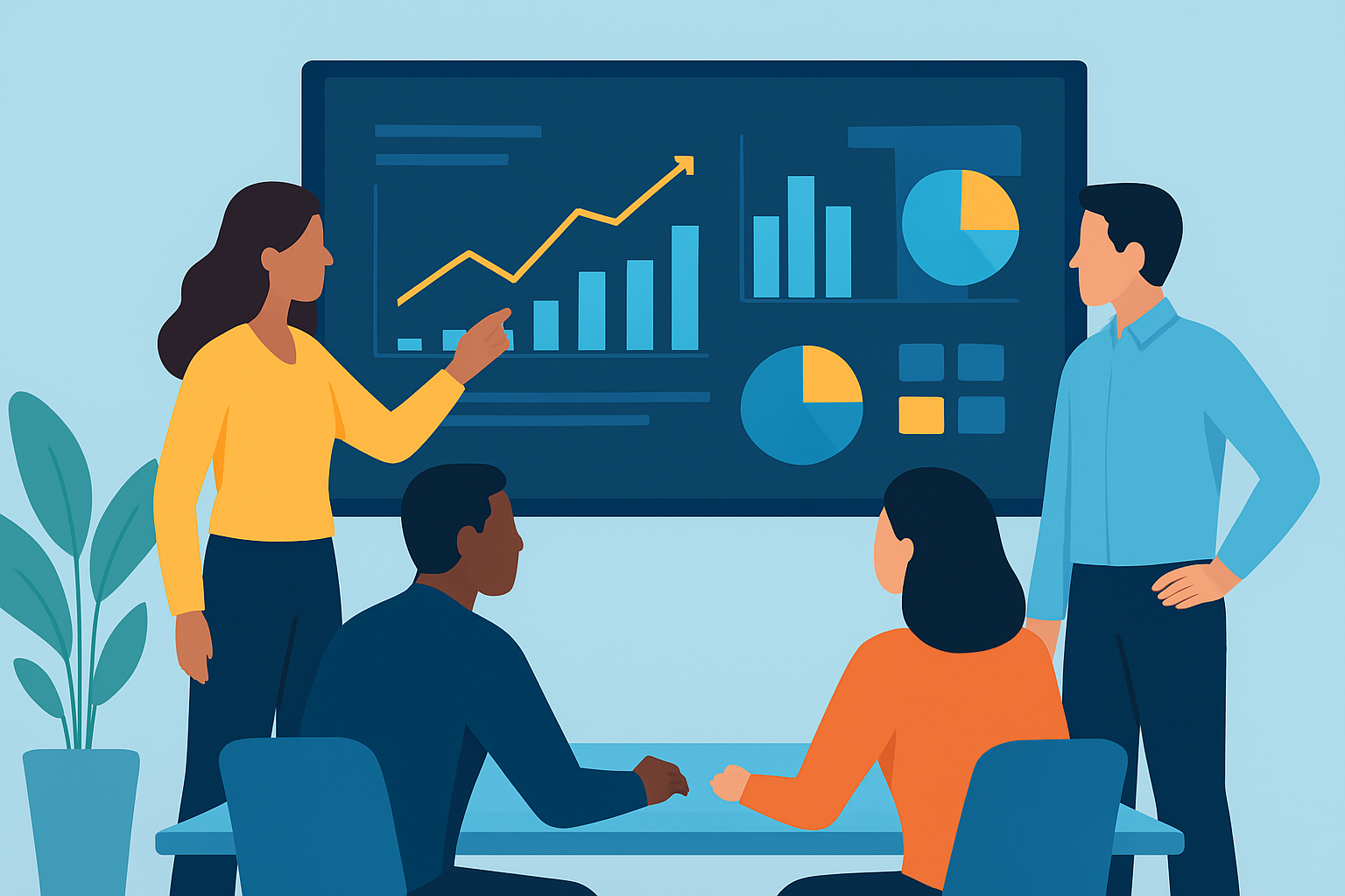 Team analyzing performance metrics