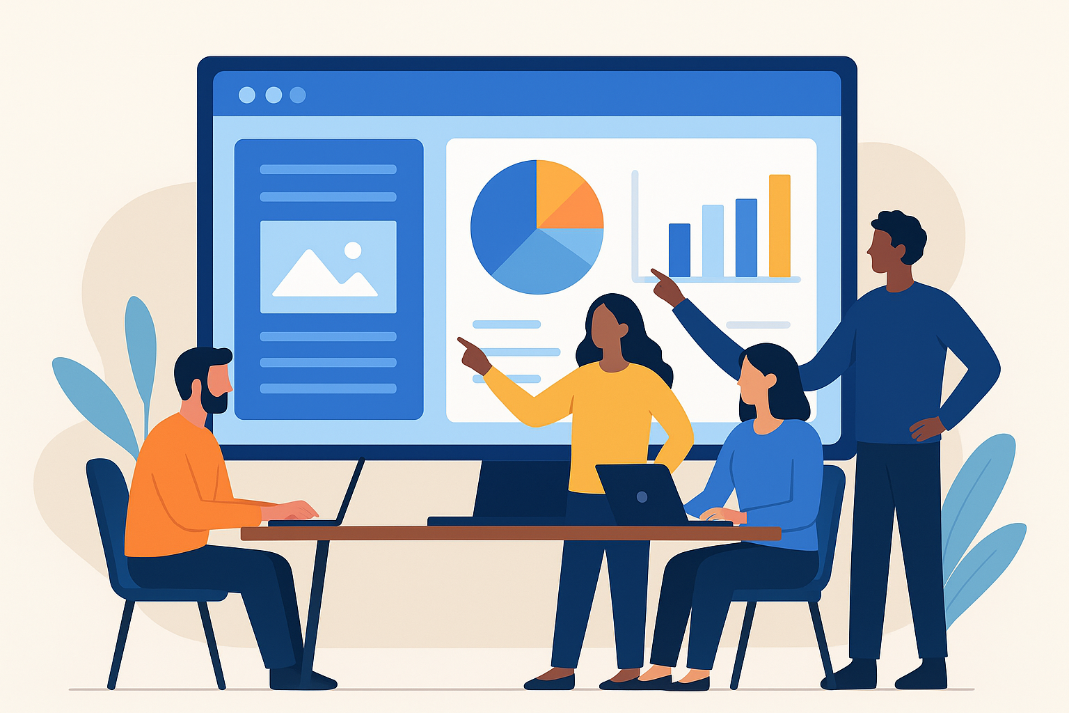 Collaborative team optimizing CMS dashboard