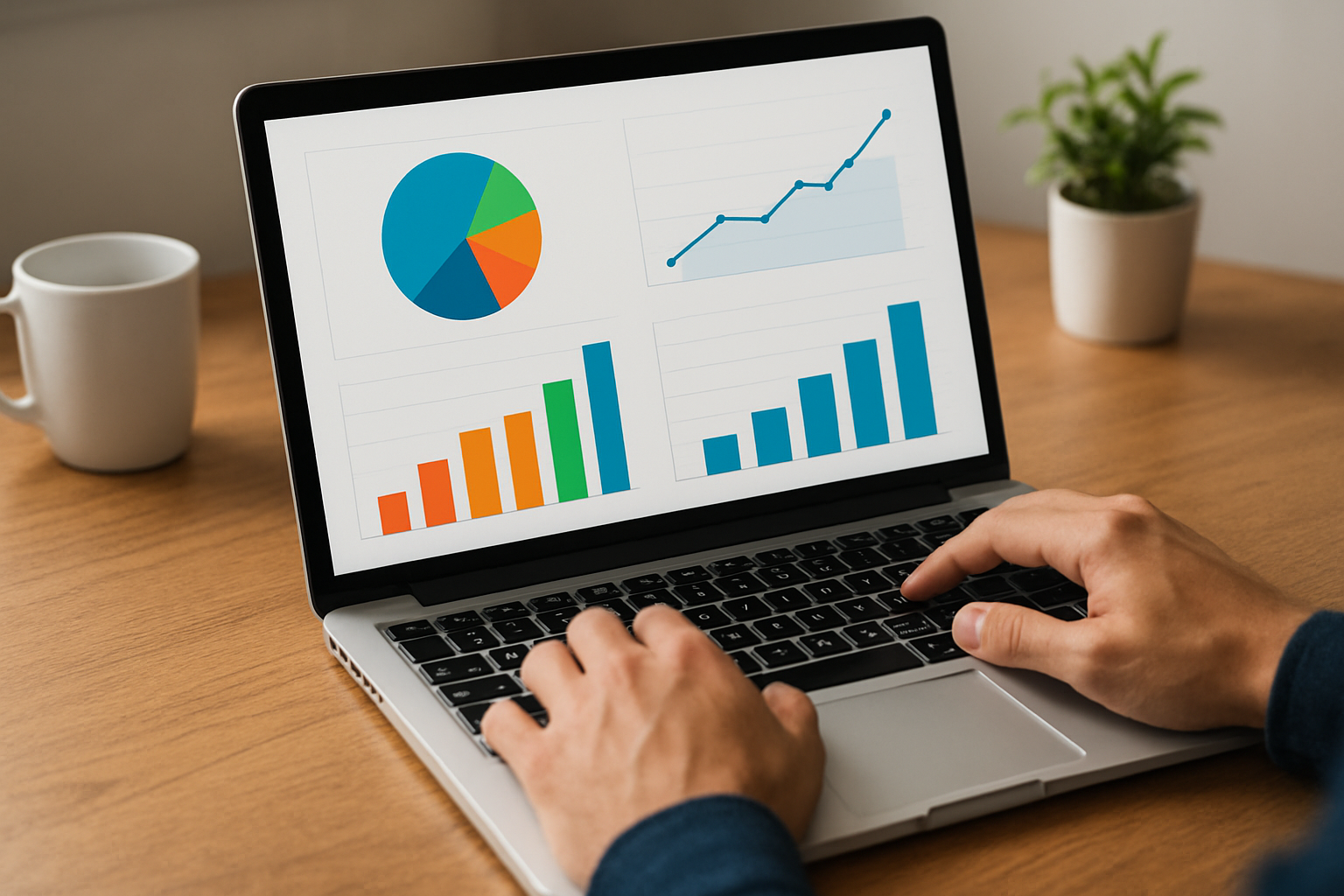 Analyzing SEO performance metrics on laptop