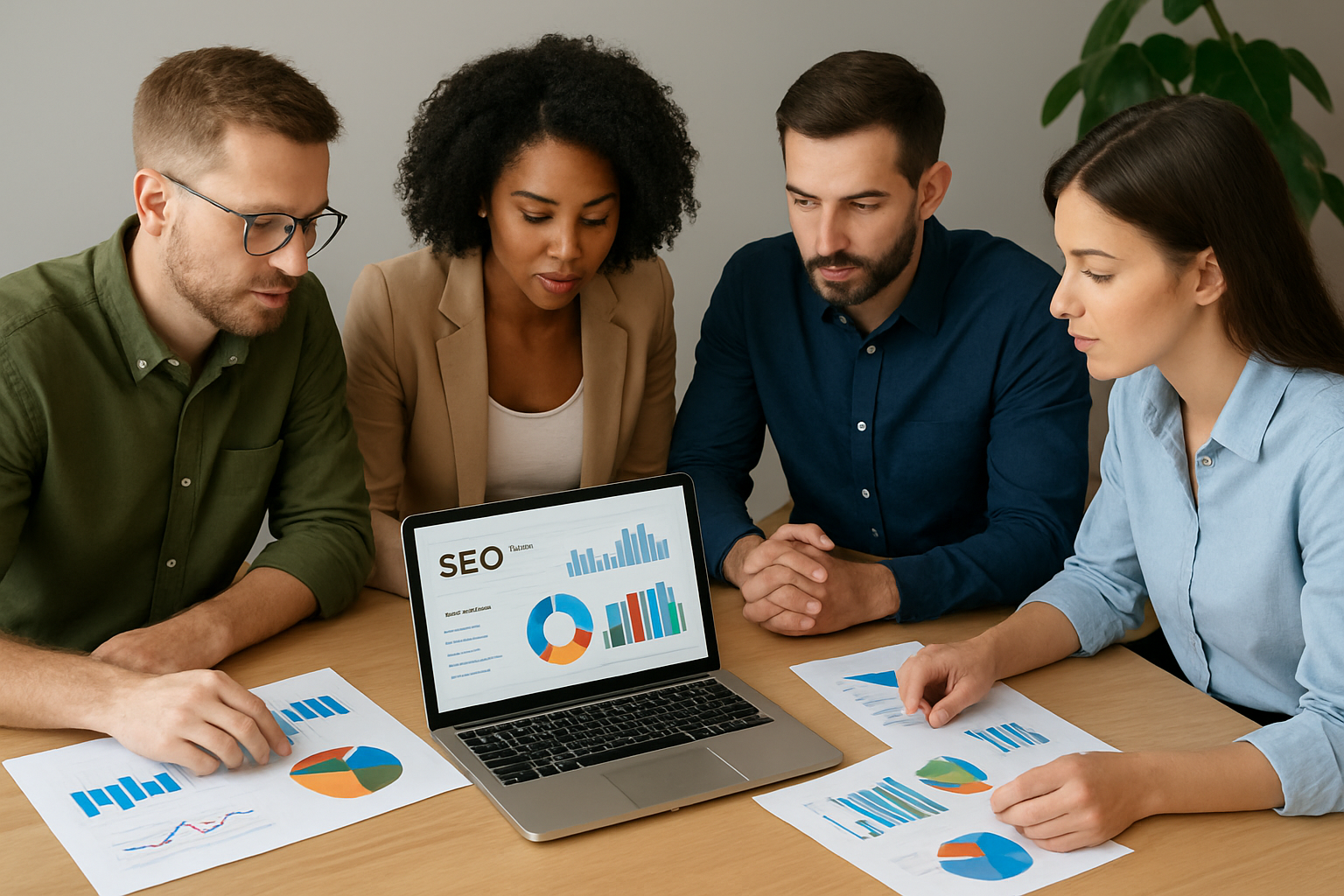 Team Analyzing SEO Performance Data