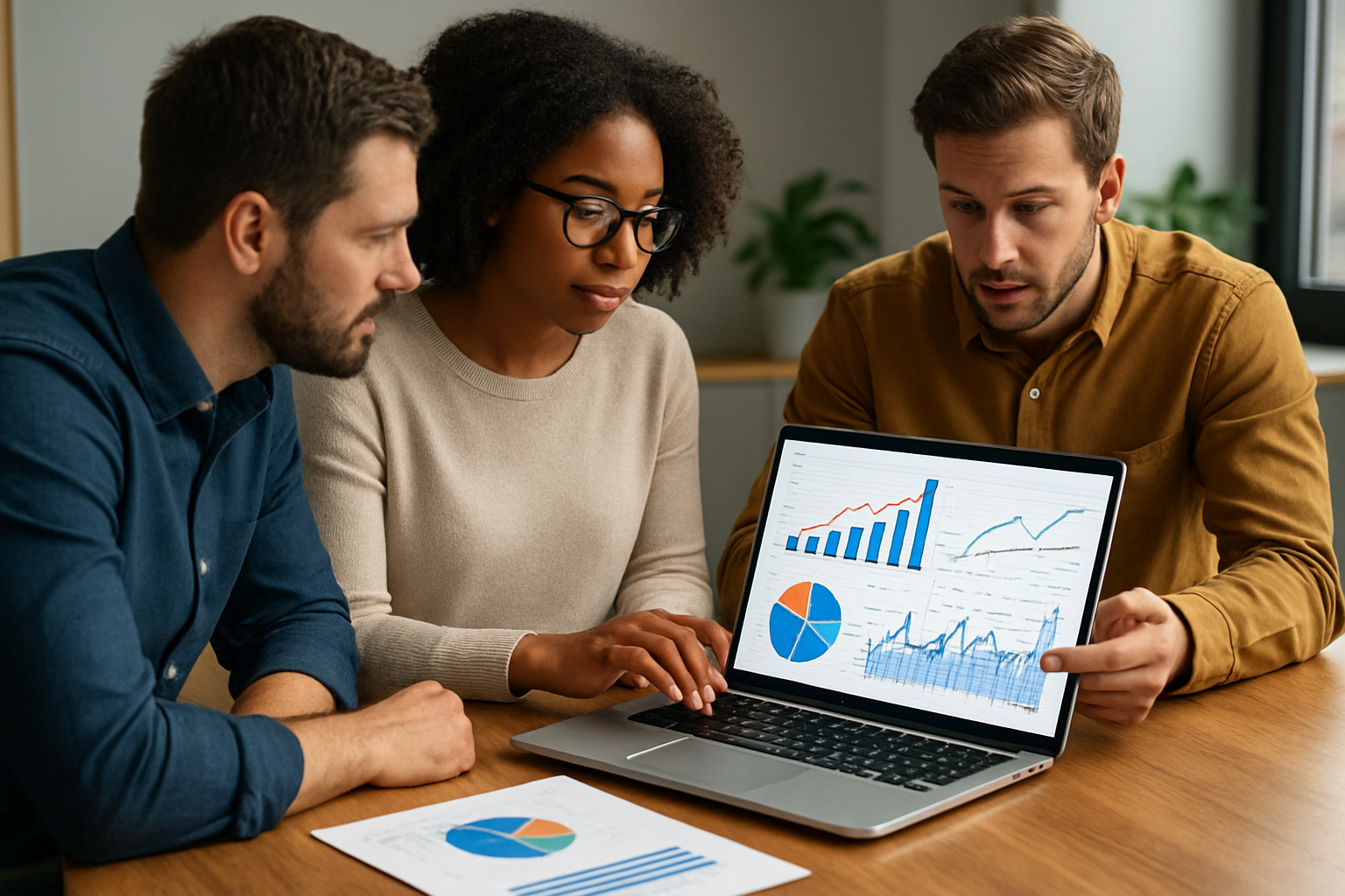 Team analyzing SEO performance data