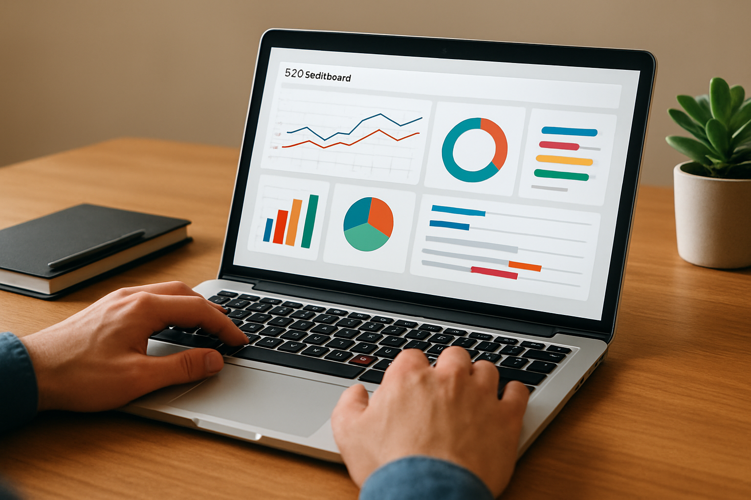 Analyzing SEO performance on laptop