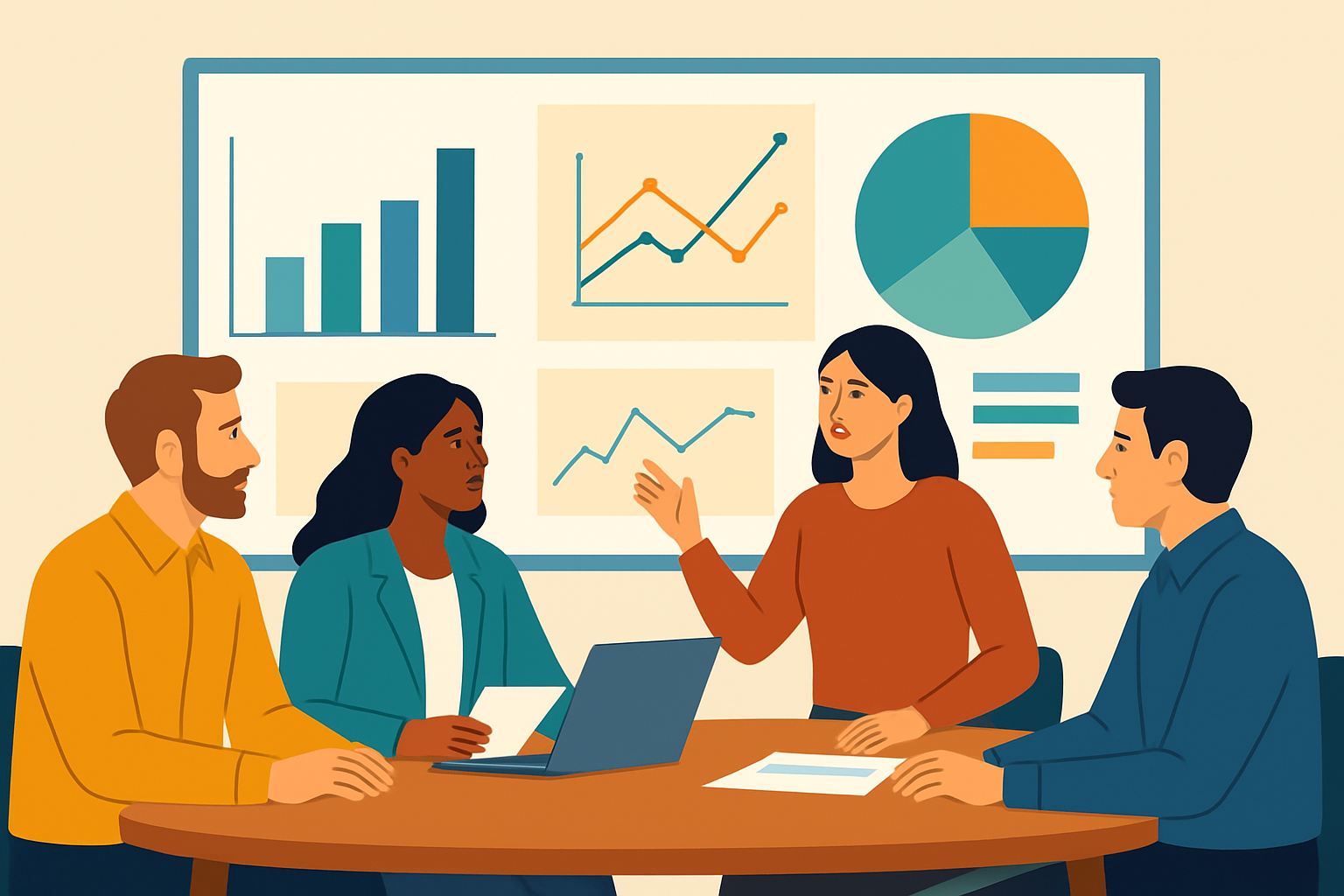 Team collaborating on strategy insights