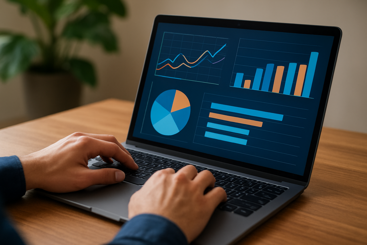 Analyzing data-driven insights on laptop